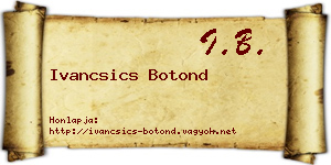 Ivancsics Botond névjegykártya